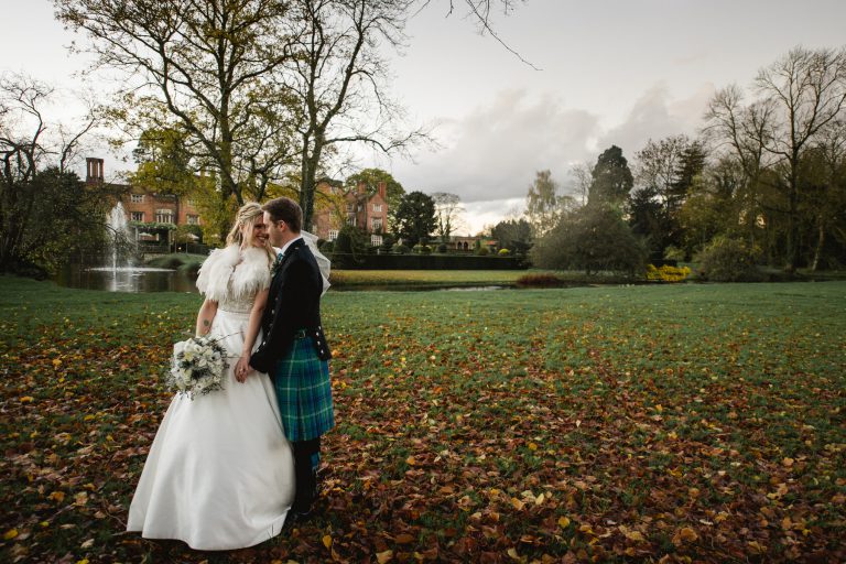 Great Fosters wedding bride and grrom